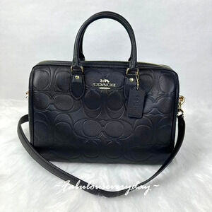 Coach Rowan Large Satchel Bag Crossbody Signature Leather/Gold/Black CCD53 NWT